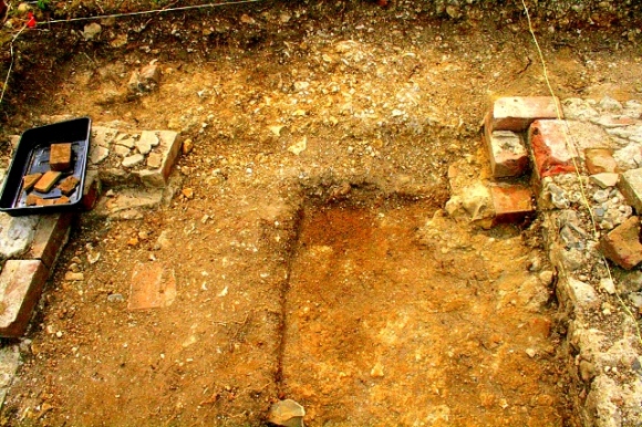 Colour-enhanced photo of excavated extension